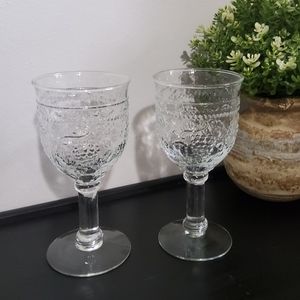Vintage Pressed Wine Glasses, set of two